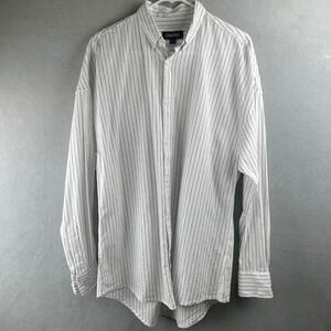 Zanerobe Pinstripe Button Down Shirt‎ L/S Drop Shoulder White Black Mens Size M